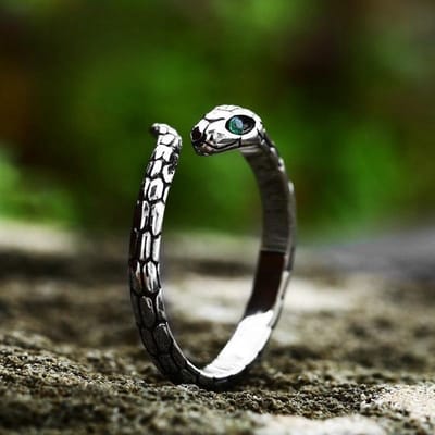 Slangen ring - Snakeskin - Steentjes - Verstelbaar
