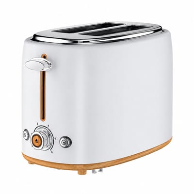 Celestul Broodrooster - 6 Bruiningsniveaus - Ontdooifunctie - Opwarmfunctie - Inclusief Broodjesrek - Uitneembare Kruimellade - 950W - Wit