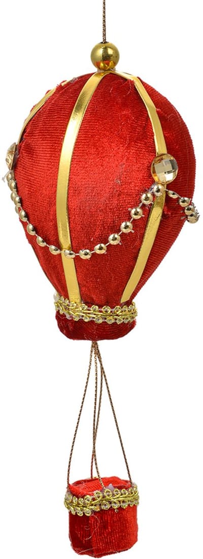 Clayre & Eef Decoratie Hanger Luchtballon Ø 8x20 cm Rood Kunststof