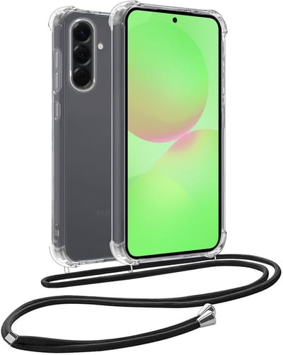 Hoesje Geschikt voor Samsung Galaxy A36 - Met Koord - Shock Proof - Siliconen Case - Back Cover - Telefoonkoord - Telefoon Hoes Shockproof - Telefoonketting - Transparant