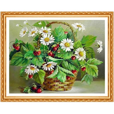 Diamant broderie point de croix fruits 5D bricolage diamant peinture fleur diamant rond complet 20X30CM beige