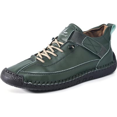 Handgemaakte Casual Dames Schoenen Enkellaarsjes Comfortabele Antislip Ademende Schoenen Elastische Band Buiten Wandelen Platte Schoenen 36 gray