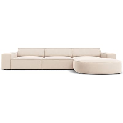 4-zits hoekbank Jodie velvet Chaise Longue rechts | Micadoni Limited Edition