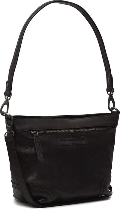 The Chesterfield Brand Leren Schoudertas Lucy Small Hobo Bag Black Zwart