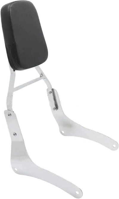 Motorfiets Passagierskussen - Rugsteun Zitje - Comfortabel Reizen - Waterdicht PU Leer - 2.3 kg - Zilver