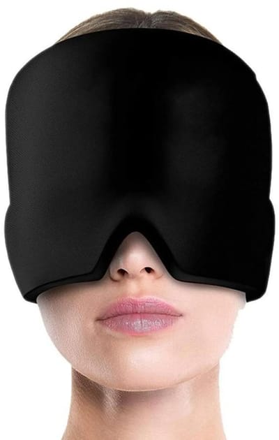 Oogmasker - Migraine Muts - Migraine Masker - Oogmasker koud - Hoofdpijn Masker - Hoofdpijnverlichting - Oogmasker gel - Gelkoelkap - Migraine - Elastische Koelkussen - Hoofdpijnreliefhoed - Geschikt voor hoofdpijn - stressverlichting - zwart