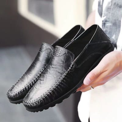 Herfst Leren Schoenen Heren Casual Bonenschoenen Zachte Zool Rijschoenen Leren Schoenen 44