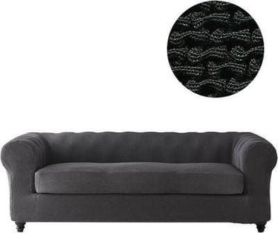Belmarti® Bankhoes Milan Chester - 180cm tot 220cm breed - Zwart