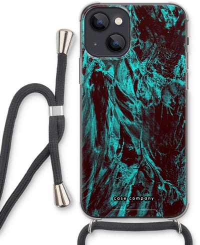 Case Company® - Hoesje met koord geschikt voor iPhone 13 mini hoesje met Koord - Ice Age - Telefoonhoesje met Zwart Koord - Bescherming aan alle Kanten en Over de Schermrand