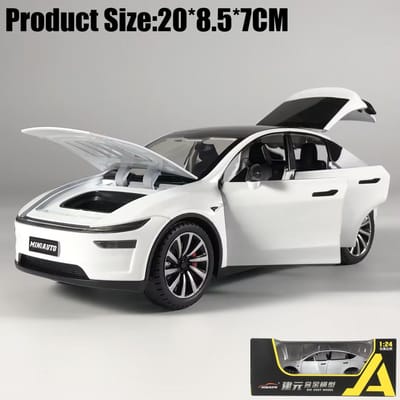 1:24 Model Y Facelift Off Road SUV Legering Metaal Diecast Modelauto Geluid & Licht Pull Back Kinder Speelgoed Verzamelingen Verjaardagscadeau