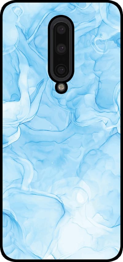 Smartphonica Telefoonhoesje Geschikt voor OnePlus 7 Pro met marmer opdruk - TPU backcover case marble design - Lichtblauw geschikt voor OnePlus 7 Pro