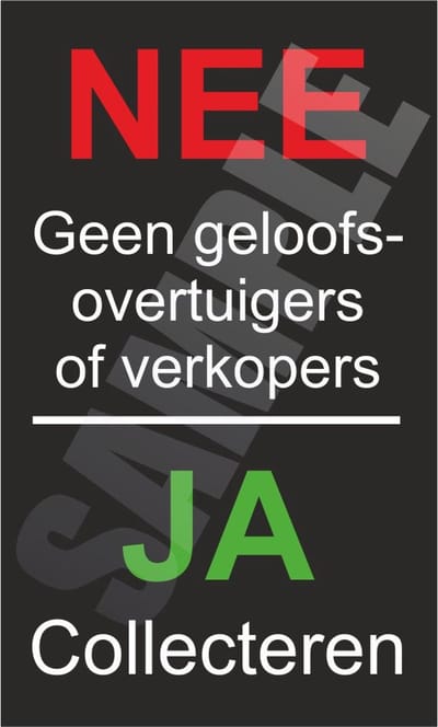 5 Stuks NEE JA Sticker. De oplossing tegen ongewenste verkopers maar wel collectes