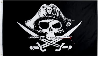 Go Go Gadget - Piraten Vlag - Skull & Crossbones - Pirate - 90x150cm - Kapitein