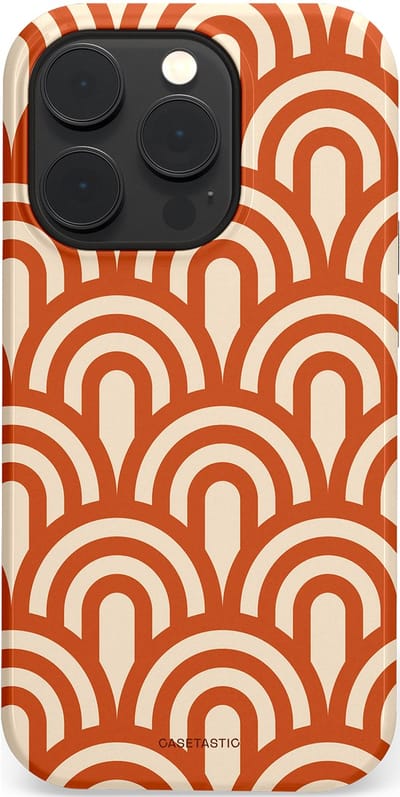 Casetastic hoesje geschikt voor Apple iPhone 14 Pro - MagSafe - Dubbellaagse bescherming - Oranje Bogen Parade - Fashion Case - Terracotta Crème