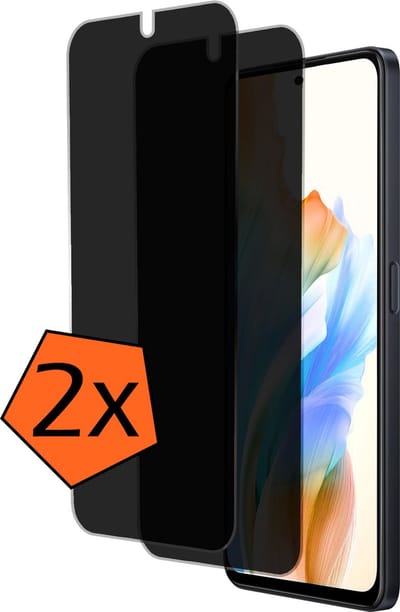 Screenprotector - 2 Stuks - Geschikt voor OPPO A58 - Privacy Filter - Gehard Glas - Beschermglas - Tempered Glass - Screen Protector