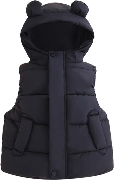 Warm Winter Vest voor Kinderen met Capuchon | Lichtgewicht en Comfortabel | Geschikt voor Jongens en Meisjes van 12 Maanden tot 5 Jaar met Zakjes