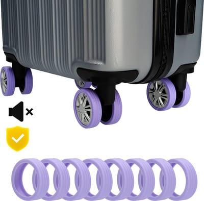 Kofferwiel Beschermers 8x - Siliconen – Set Van 8 Stuks – Bagage Beschermers - Reisaccessoires - Cadeaus voor Hem en Haar - Lila - Silvergear