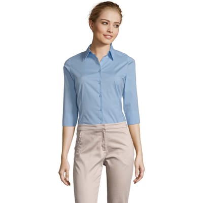 SOLS Dames/Dames Stretch 3/4 Mouwen Blouse (Heldere lucht)