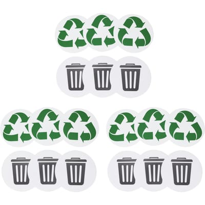 18 Stuks Recyclebaar Milieukeur Afval Recycle Zelfklevend Thuis Buiten Waterdicht Label