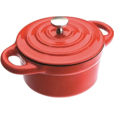 IBILI - Mini cocotte ronde rouge, 10 x 4,5 cm, Fonte, Compatible avec l'induction rouge