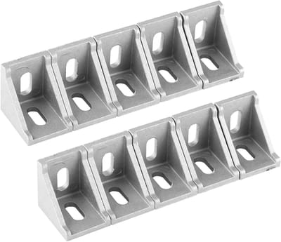 L-vormige metalen hoekverbinding, 10 stuks, 90 graden aluminium profiel, stevige hoeksteun voor meubels en constructies, 35 x 35 x 28 mm