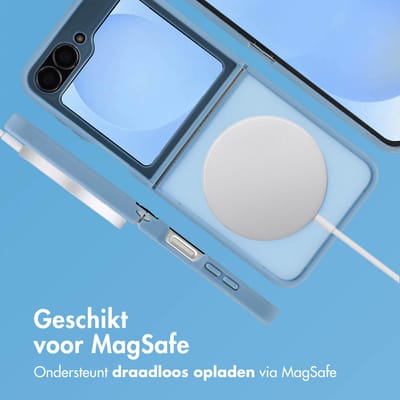 imoshion Hoesje - Geschikt voor Samsung Galaxy Z Flip 7 FE - Color Guard Backcover met Magnetische Ring - Lichtblauw
