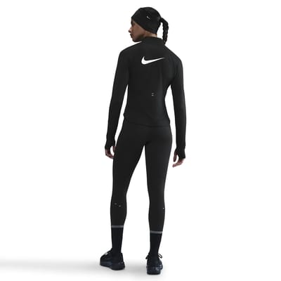 Nike Tempo Swoosh Dri-fit Dames Half-zip Top Hv2842-010 - Kleur Zwart-wit - Maat S