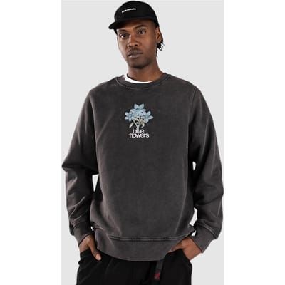 Blue Flowers Washed Flower Sweater grijs