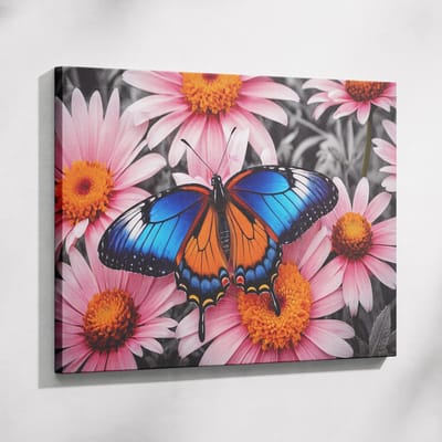 Saammp Muurcirkel Hout - Goude bloemen - Abstract - Ø 90 - Wandcirkel - Wanddecoratie Cirkel - Muurdecoratie Woonkamer - Kantoor Decoratie
