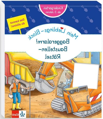Bouwplaats Puzzelboek - Kinder Knutselboek - Leren Tellen - Zelfstandig Oplosbaar - 17 x 20 cm - Gekleurd