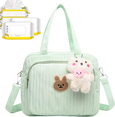 Luiertas Opbergtas - Moedertas Organizer - Baby Benodigdheden - Veelzijdig Bruikbaar - 24 x 20 x 14 cm - Groen