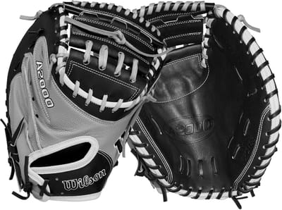 Wilson 2024 A2000 FPCM34SS Softball Catcherhandschoen BLACK/Grey 34 REG (Rechtsgooiend)