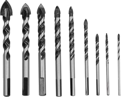 Gatenboorset - Boor set - Tegel en glas - Hardmetalen boren - 9 stuks