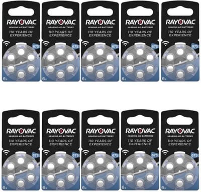 Rayovac 60 stuks 675AU BLAUW Acoustic Hearing Aid Zinc-Air