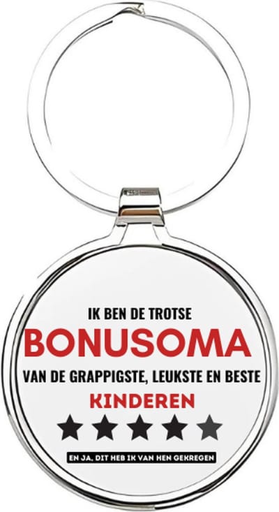 Akyol - ik ben een trotse bonusoma van de grappigste, leukste en beste kleinkinderen ooit Sleutelhanger - Oma - de leukste bonusoma - bonusoma sleutelhanger - oma sleutelhanger - sleutelhanger oma - familie sleutelhanger - moederdag - 4 x 7,5 CM