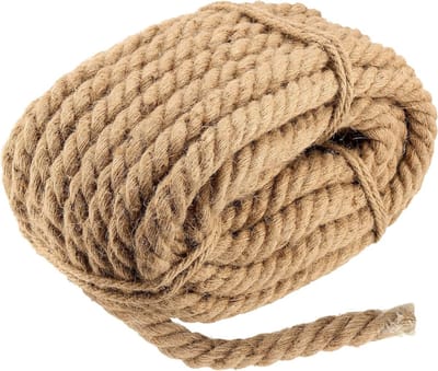 Dikke Jute Touw van 18mm, 20 Meter Natuurlijk Touw voor DIY, Tuinieren, Bundelen en Decoratie