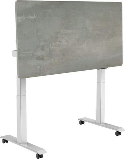 Euroseats Elektrisch verstelbaar, opklapbaar en verrijdbaar bureau - 180x80 cm - Wit / Betonlook grijs
