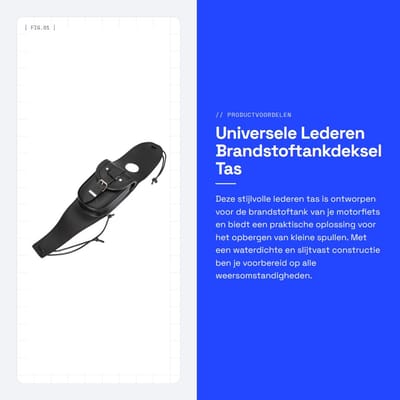 Dailygoods- Brandstoftankdeksel - Universele Motorfiets Tas - Zwart PU-leer - Waterdicht - Slijtvast - 3 mm Dikte - Motorfietstas