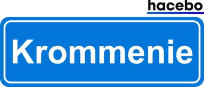 Hacebo - Plaatsnaam Sticker - 29x10 CM - Krommenie sticker - Verkeersborden sticker - grappige cadeaus - Krommenie