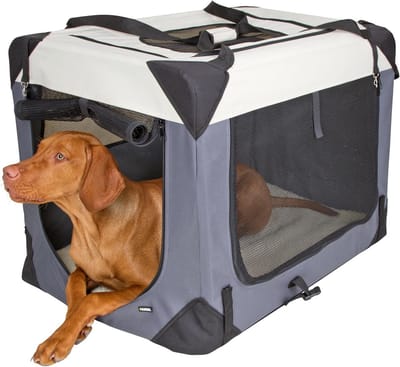 Transportbox Hond - Reismand - Veilig Vervoer - Compact Ontwerp - 91 x 635 cm - Grijs/Beige
