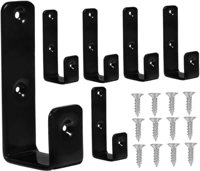 Stapelbed Ladderhaken - Metalen Beugels Hangers - Bed Organizer Ophangen - Rubberen Beschermlaag - 6.9 x 3.2 cm - Zwart