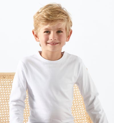Little Label - jongens shirt lange mouw 3-pack - wit-170-176 / 16Y - maat: 170/176 - bio-katoen