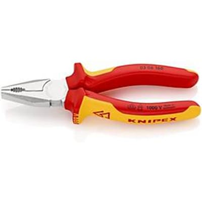 KNIPEX Combinatietang, L 160 mm, VDE tot 1000V, verchroomd, greep met meer-componentengrepen