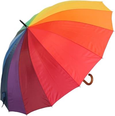 XXL Golfparaplu - Dubbele Paraplu - Bescherming Tegen Regen - Extra Grote Overkapping - 130cm Diameter - Regenboog Patroon