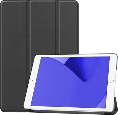 Hoes - Geschikt voor Apple iPad 8 (2020) - 10.2 inch - 8e Generatie - Dun & Stevig - Trifold Bookcase - Hard Cover - Hardcover Book Case - Tablet Hoesje - Zwart