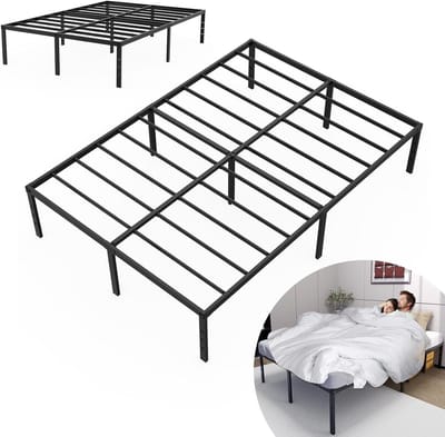 Platformbed Metaal - Bedframe Inklapbaar - Ruimte Besparen - Stille Constructie - 140 x 200 cm - Zwart