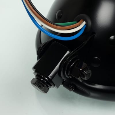 extra ronde optiek mat zwart Ø155 12v h4 w5w voor vintage custom motorfiets nieuw