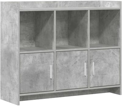 vidaXL - Dressoir - Betongrijs - 98,5 - x - 33 - x - 80 - cm - Bewerkt - hout