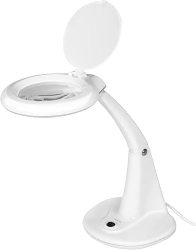 Vergrootglas Lamp - Bureau Lamp - Gedetailleerd Werk - 3 & 12 Dioptrie - 10 cm Lens - Wit