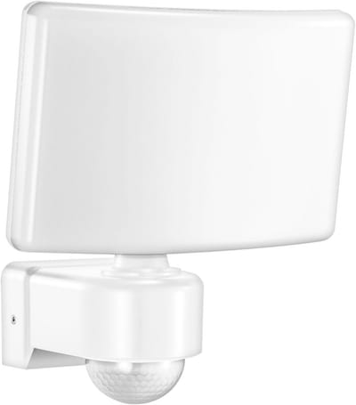 LED buitenspot “EL HOME” ML-40B7 met bewegingssensor 10 m / 240° PIR, 30W, 2200lm, schemersensor, IP65, AC 230V - voor buitengebruik, wandlamp, tuinlamp, spot - wit